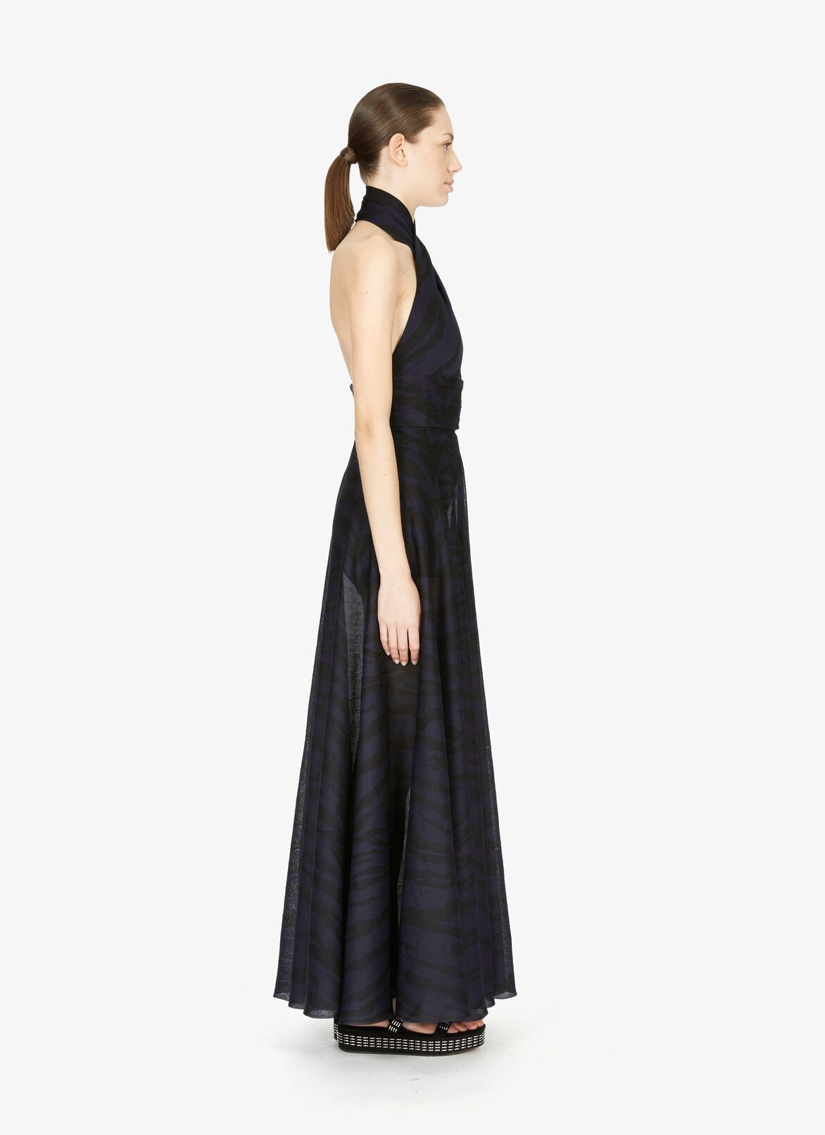 SKIRT ZEBRA SOIE BLACK/BLUE ALAÏA BLACK/BLUE  SKIRT ZEBRA SOIE BLACK/BLUE